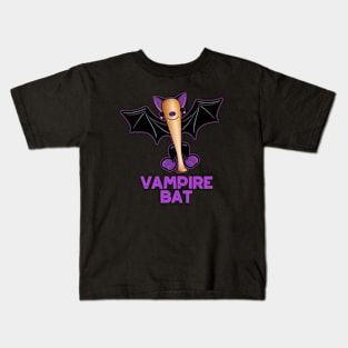 Vampire Bat Funny Baseball Pun Kids T-Shirt